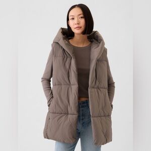 Duvet vest water-resistant shell/Hooded/Tie waist/PrimaLoft® P.U.R.E. Insulation